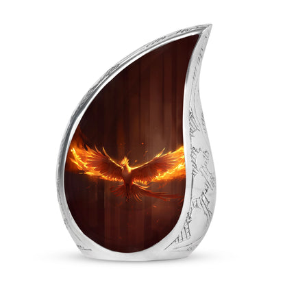 Large 3-inch Phoenix Urn, classic aluminium Cremation Urn.