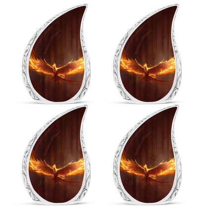 Large 3-inch Phoenix Urn, classic aluminium Cremation Urn.