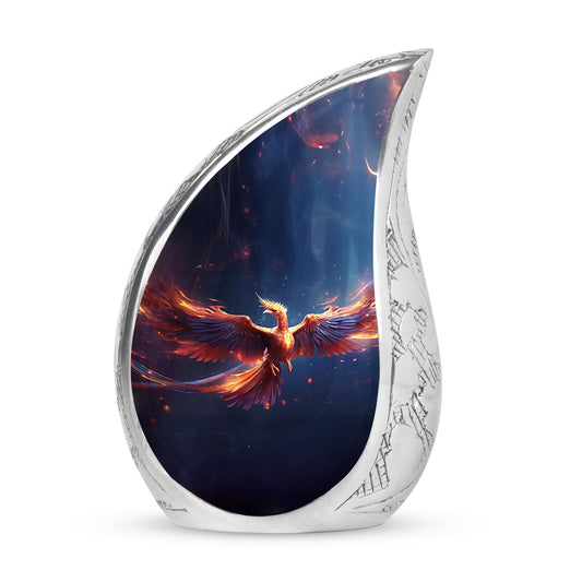 Classic Red and Blue Phoenix Cremation Urn