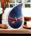 Classic Red and Blue Phoenix Cremation Urn