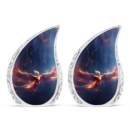 Classic Red and Blue Phoenix Cremation Urn