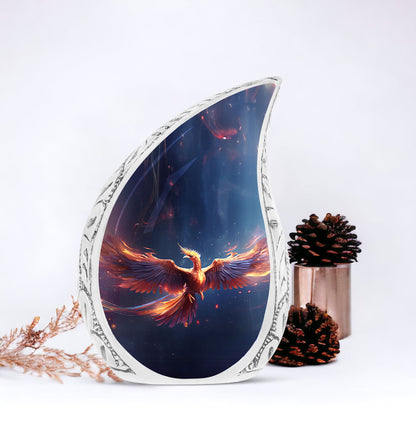 Classic Red and Blue Phoenix Cremation Urn