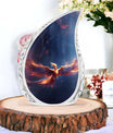 Classic Red and Blue Phoenix Cremation Urn
