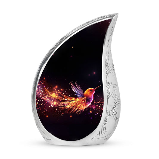 colorful sparrow memorial urn for ashes for adults.