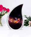 colorful sparrow memorial urn for ashes for adults.