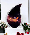 colorful sparrow memorial urn for ashes for adults.
