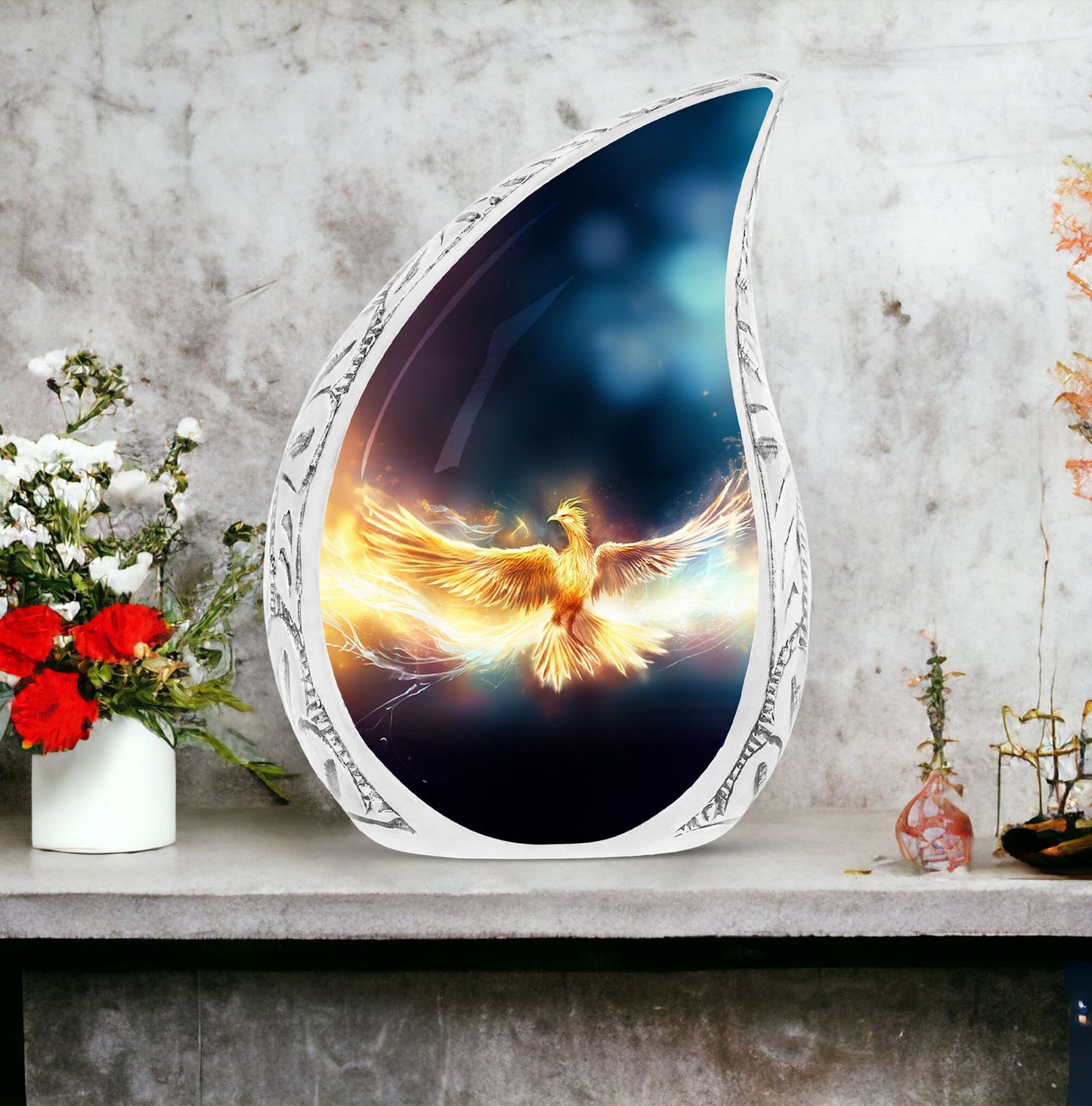 Classic Yellow Phoenix Cremation Urn