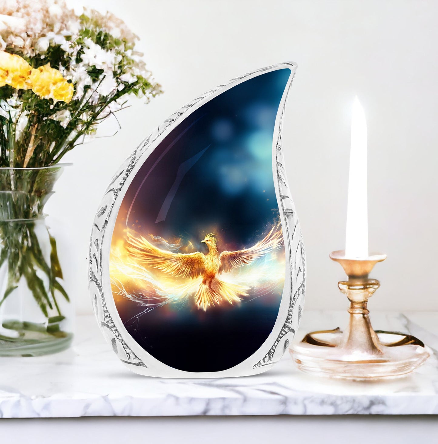 Classic Yellow Phoenix Cremation Urn