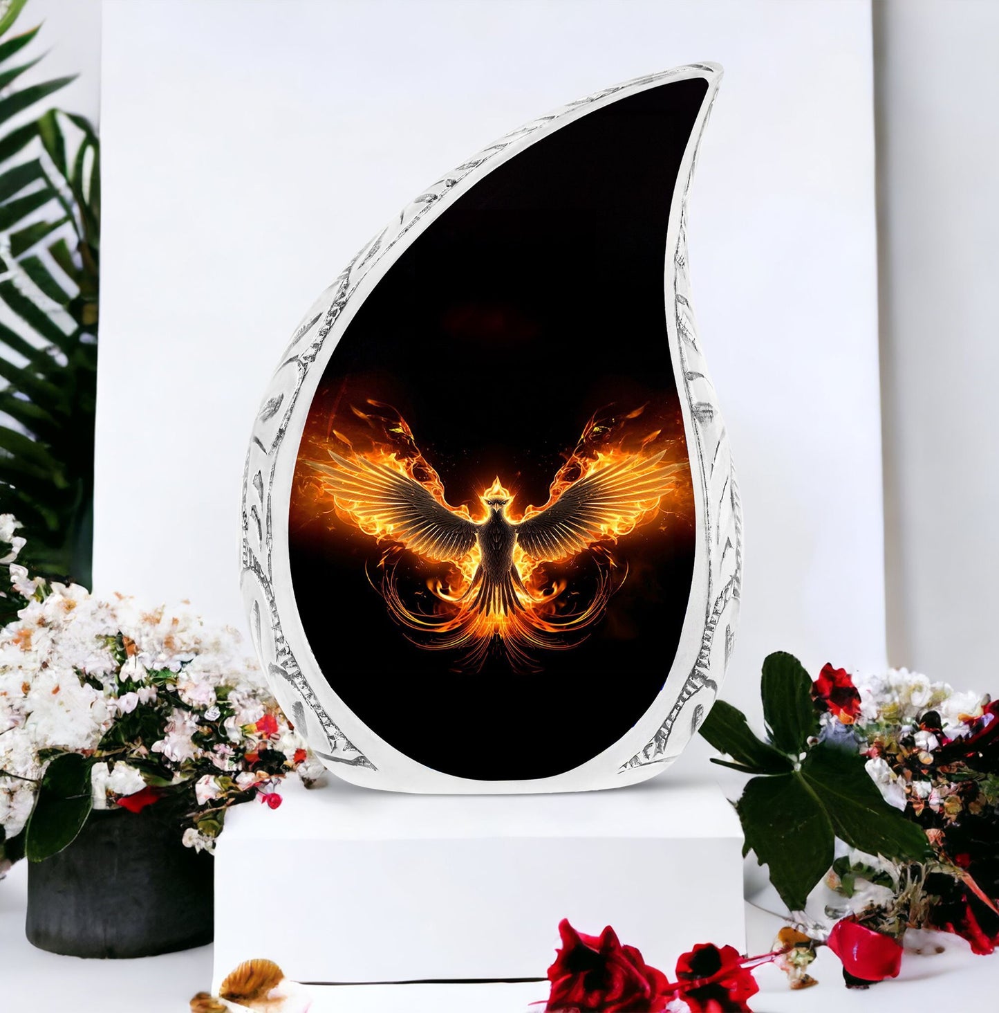 Fire Phoenix Cremation Urn, Classic Aluminium Urn