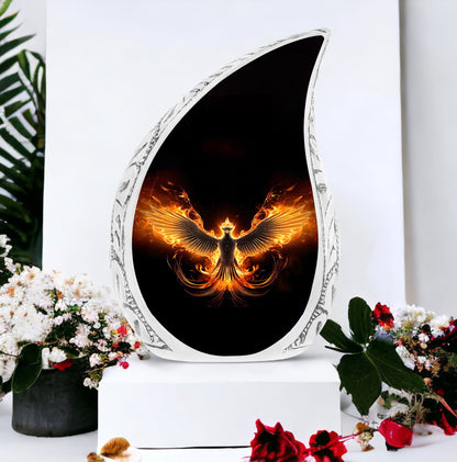Fire Phoenix Cremation Urn, Classic Aluminium Urn