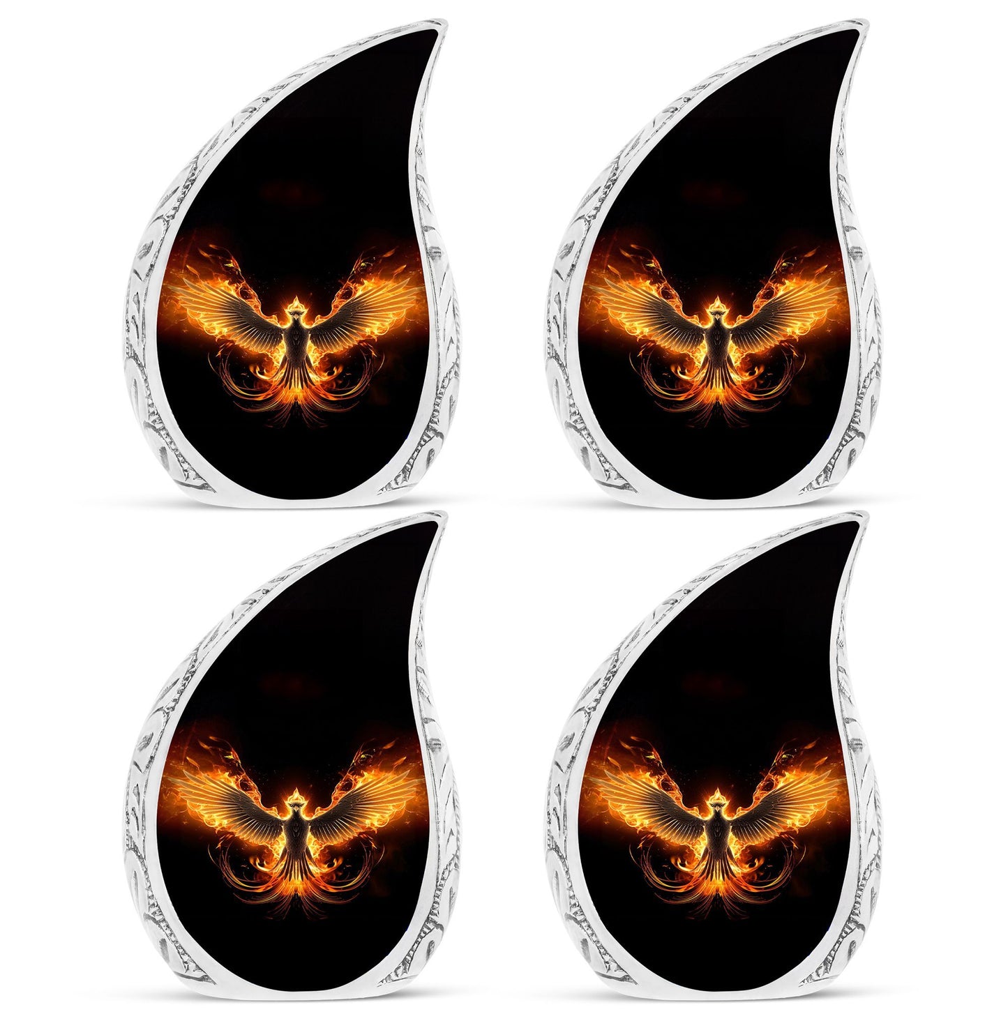 Fire Phoenix Cremation Urn, Classic Aluminium Urn