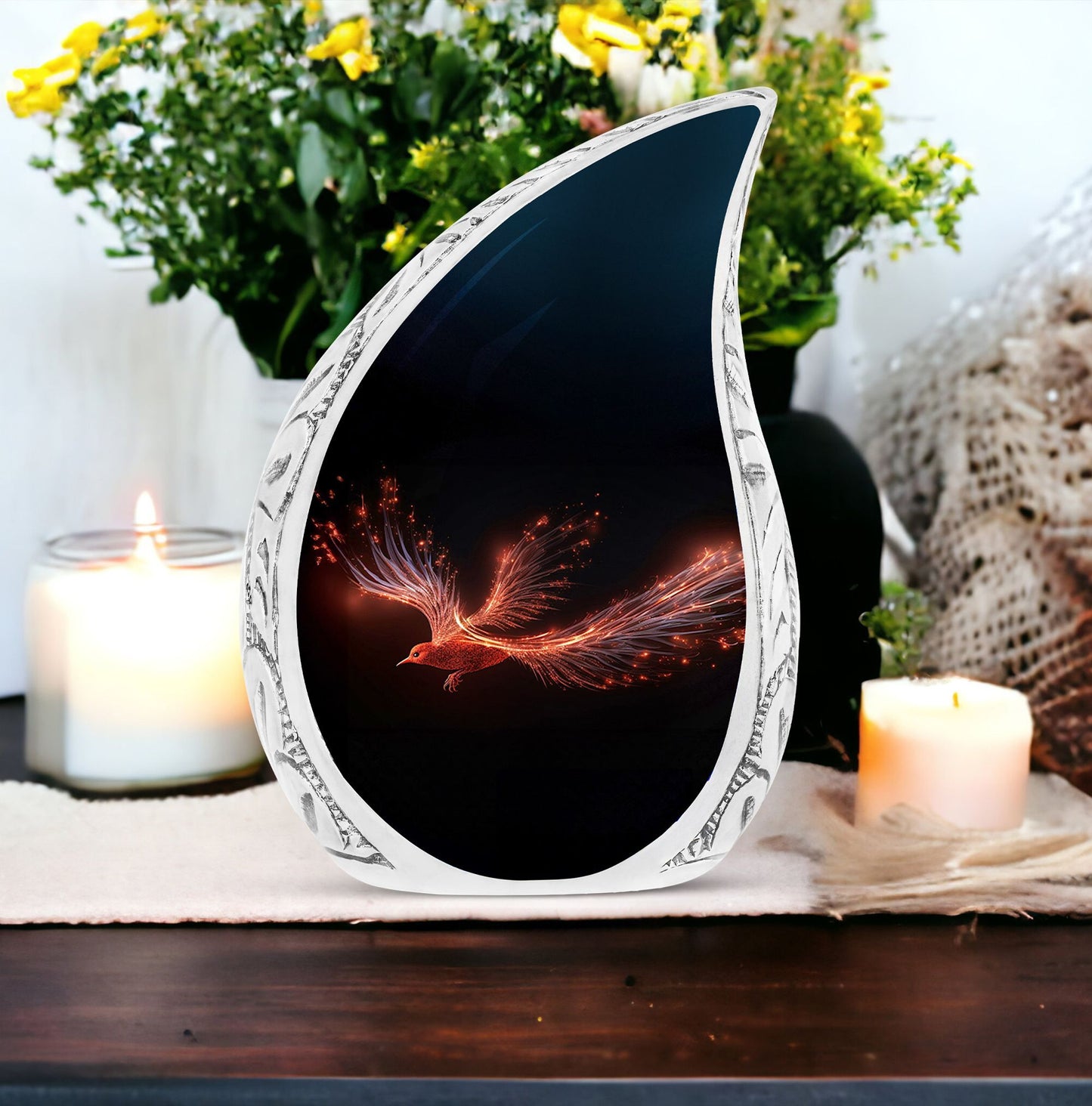 Customizable Red Sparrow Large Urn.