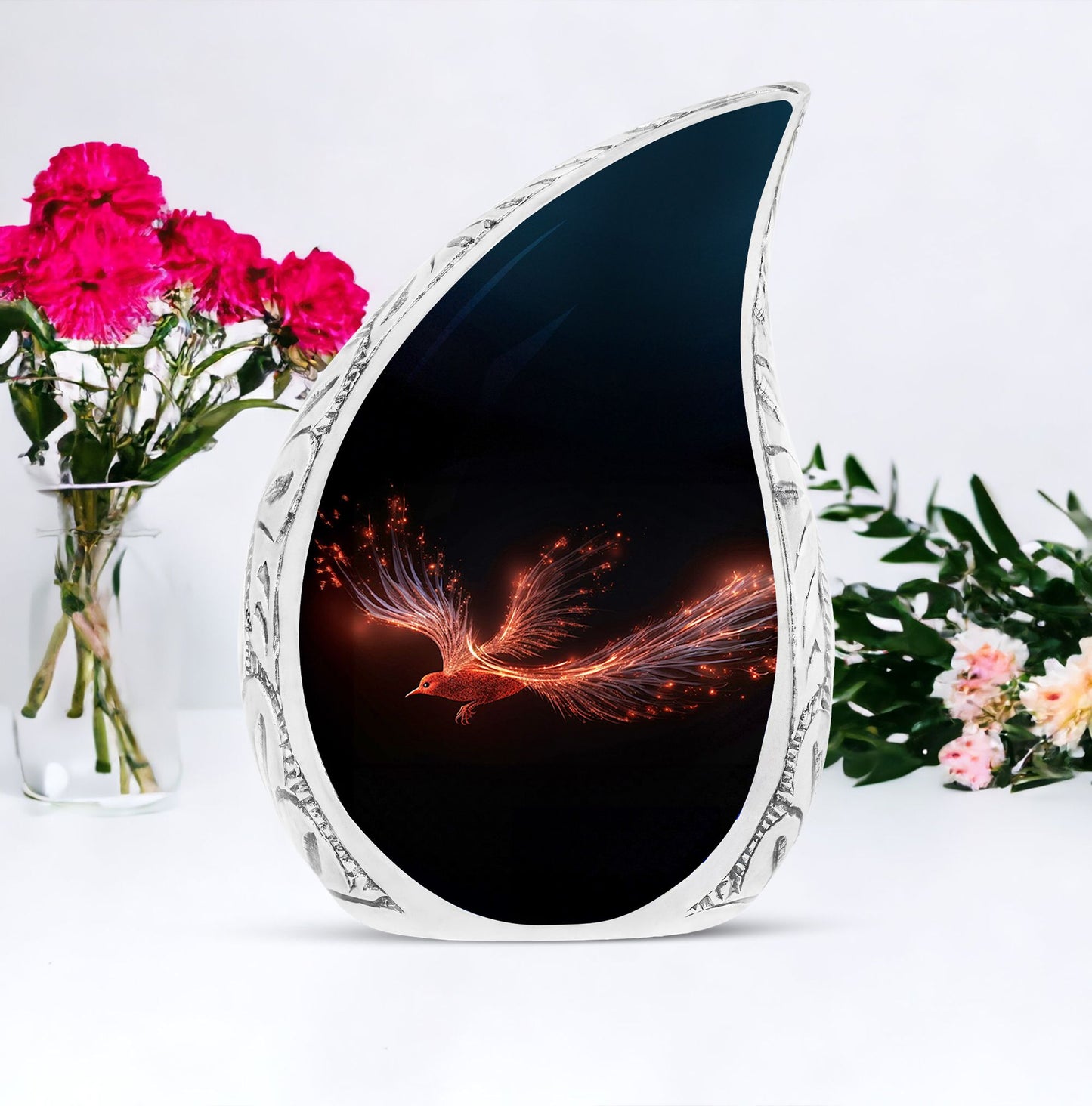 Customizable Red Sparrow Large Urn.