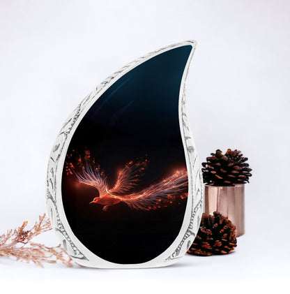 Customizable Red Sparrow Large Urn.
