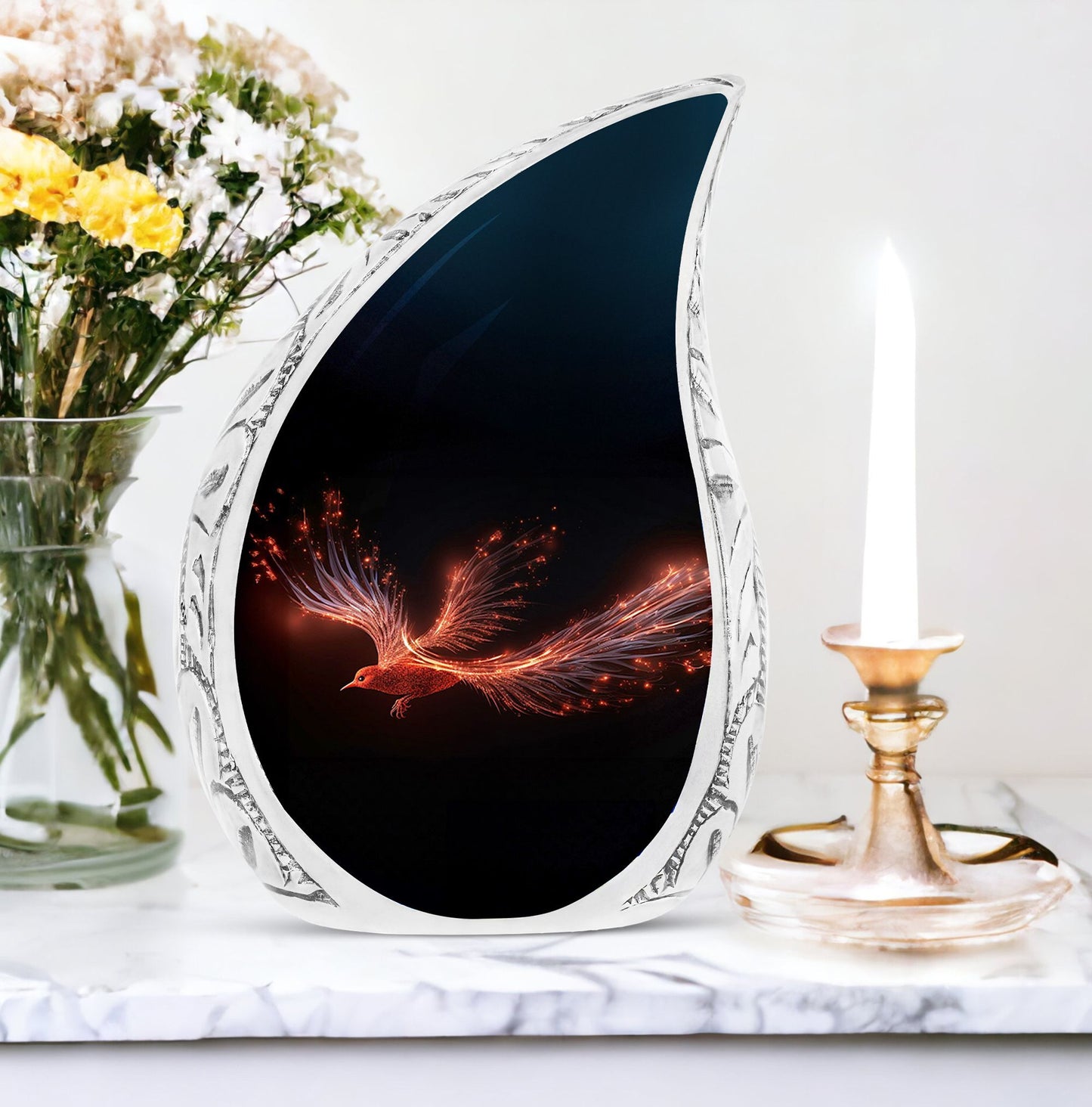 Customizable Red Sparrow Large Urn.