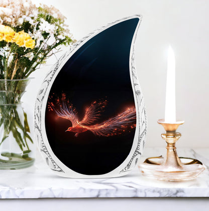 Customizable Red Sparrow Large Urn.