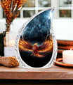 Classic Red Phoenix Urn, Personalized Large Urn.