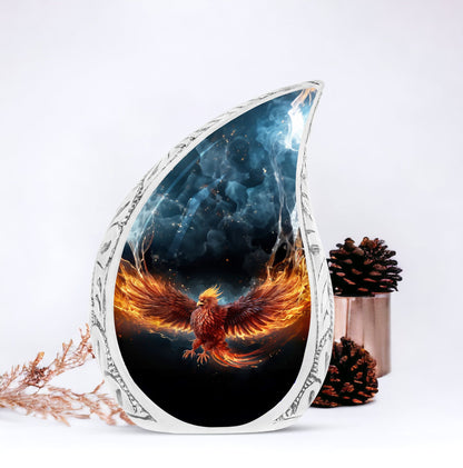 Classic Red Phoenix Urn, Personalized Large Urn.