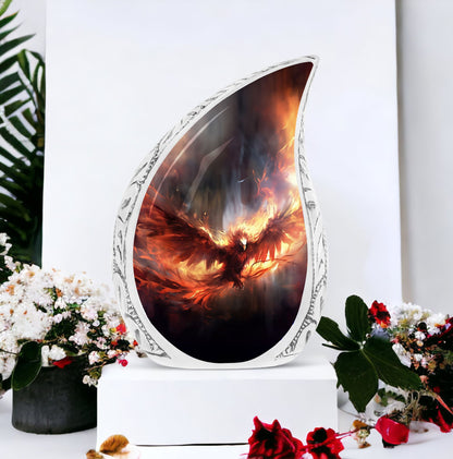 Red Phoenix Cremation Urn for ashes