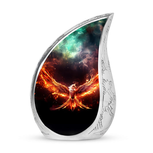 Aluminium White Phoenix Memorial Urn.