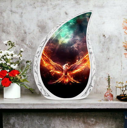 Aluminium White Phoenix Memorial Urn.