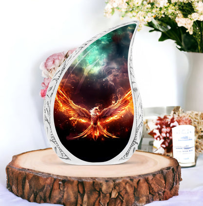 Aluminium White Phoenix Memorial Urn.