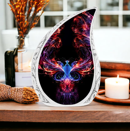 Colorful 3-inch phoenix designed cremation urn