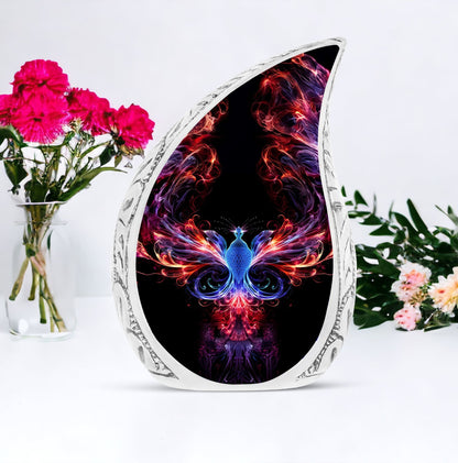 Colorful 3-inch phoenix designed cremation urn