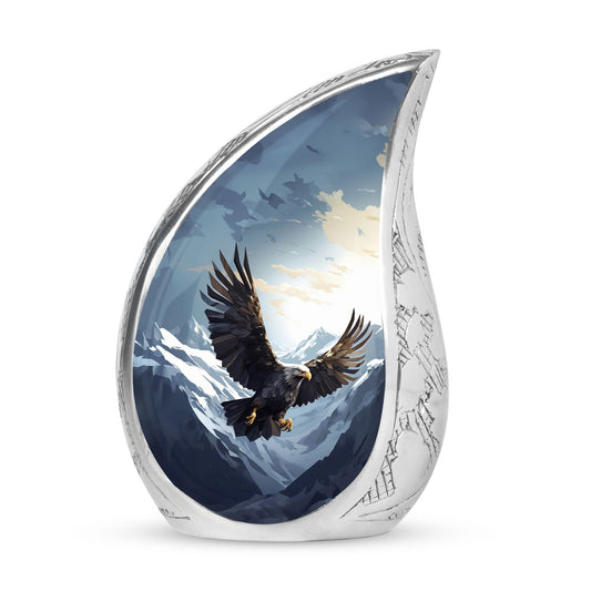 Classic design 3 inch flying eagle urn for human ashes.