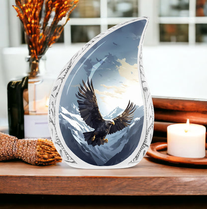 Classic design 3 inch flying eagle urn for human ashes.