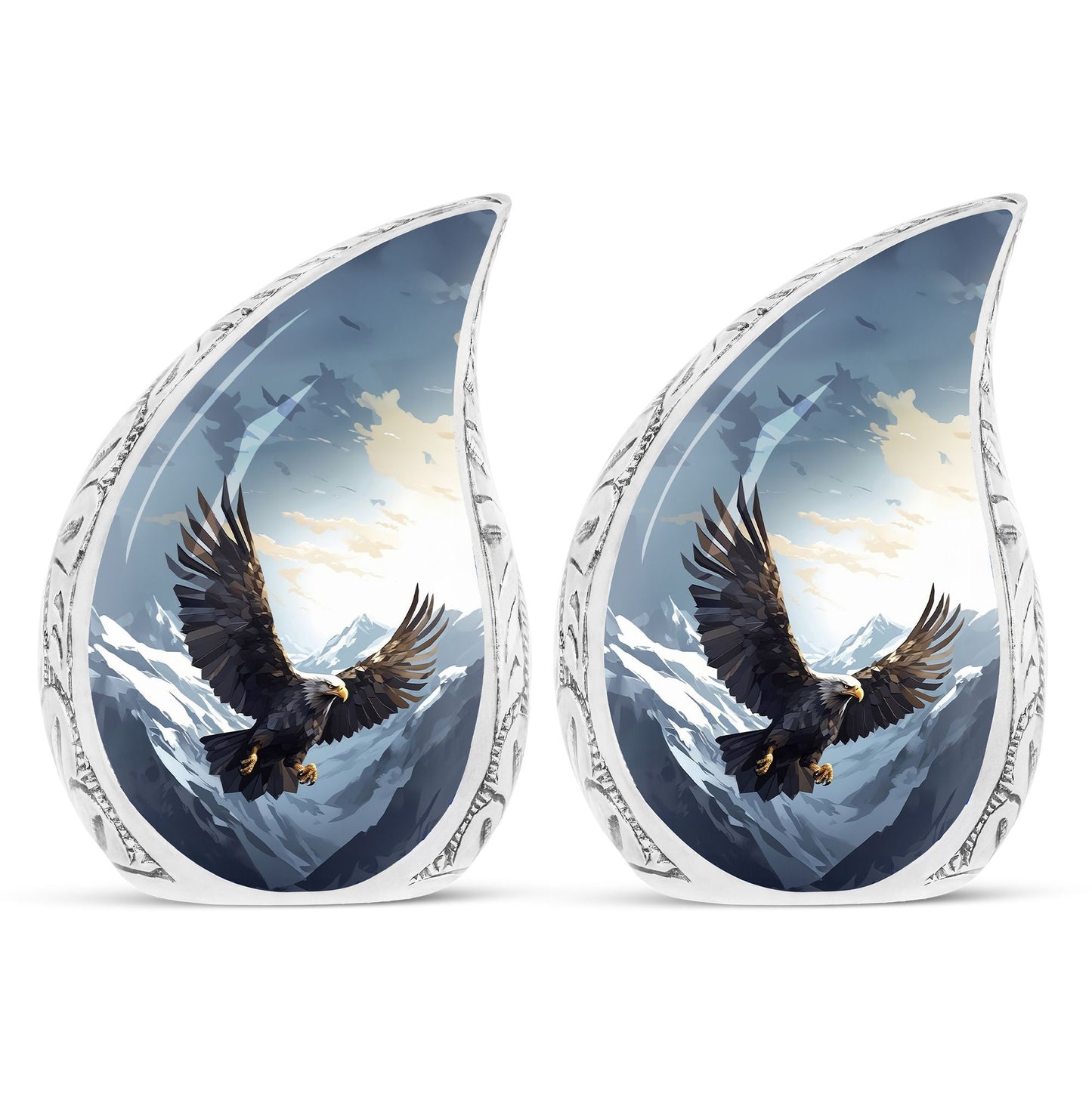 Classic design 3 inch flying eagle urn for human ashes.