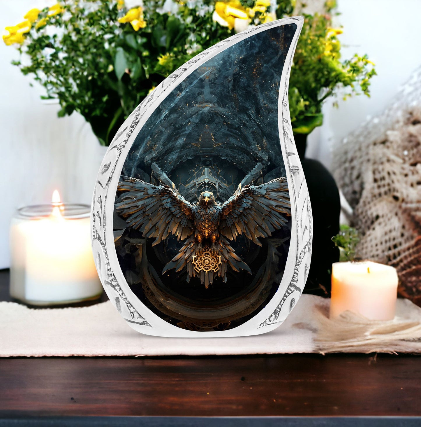 3 inch Classic Aluminium Eagle Guarding Urn