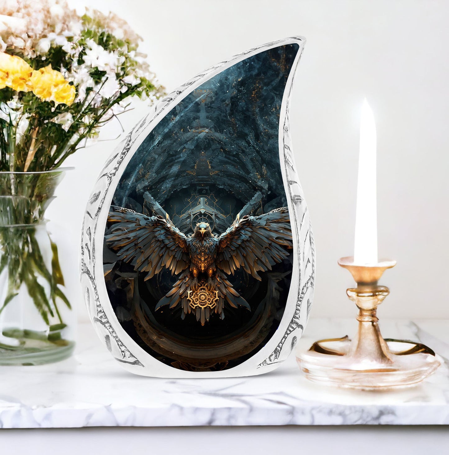 3 inch Classic Aluminium Eagle Guarding Urn