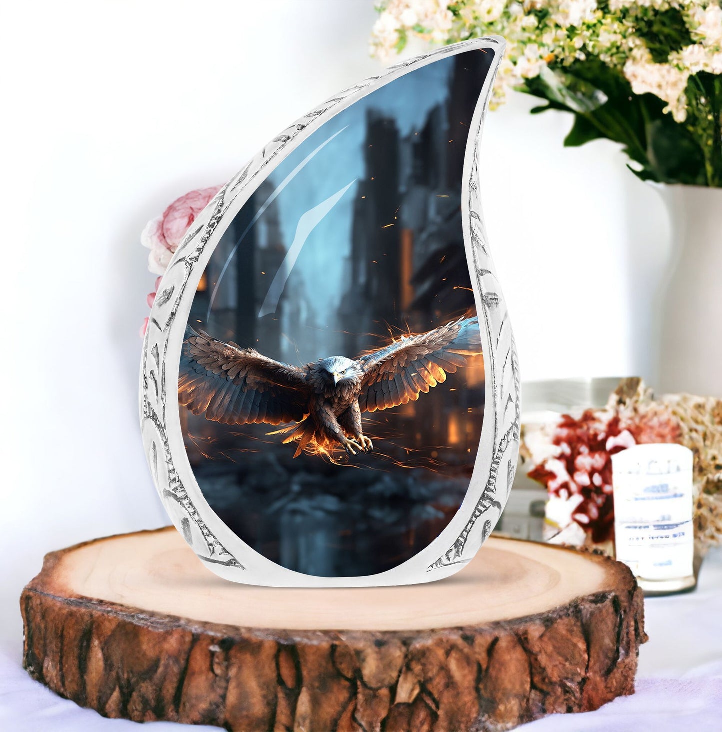 3-Inch Classic Eagle Cremation Urn made of Aluminium