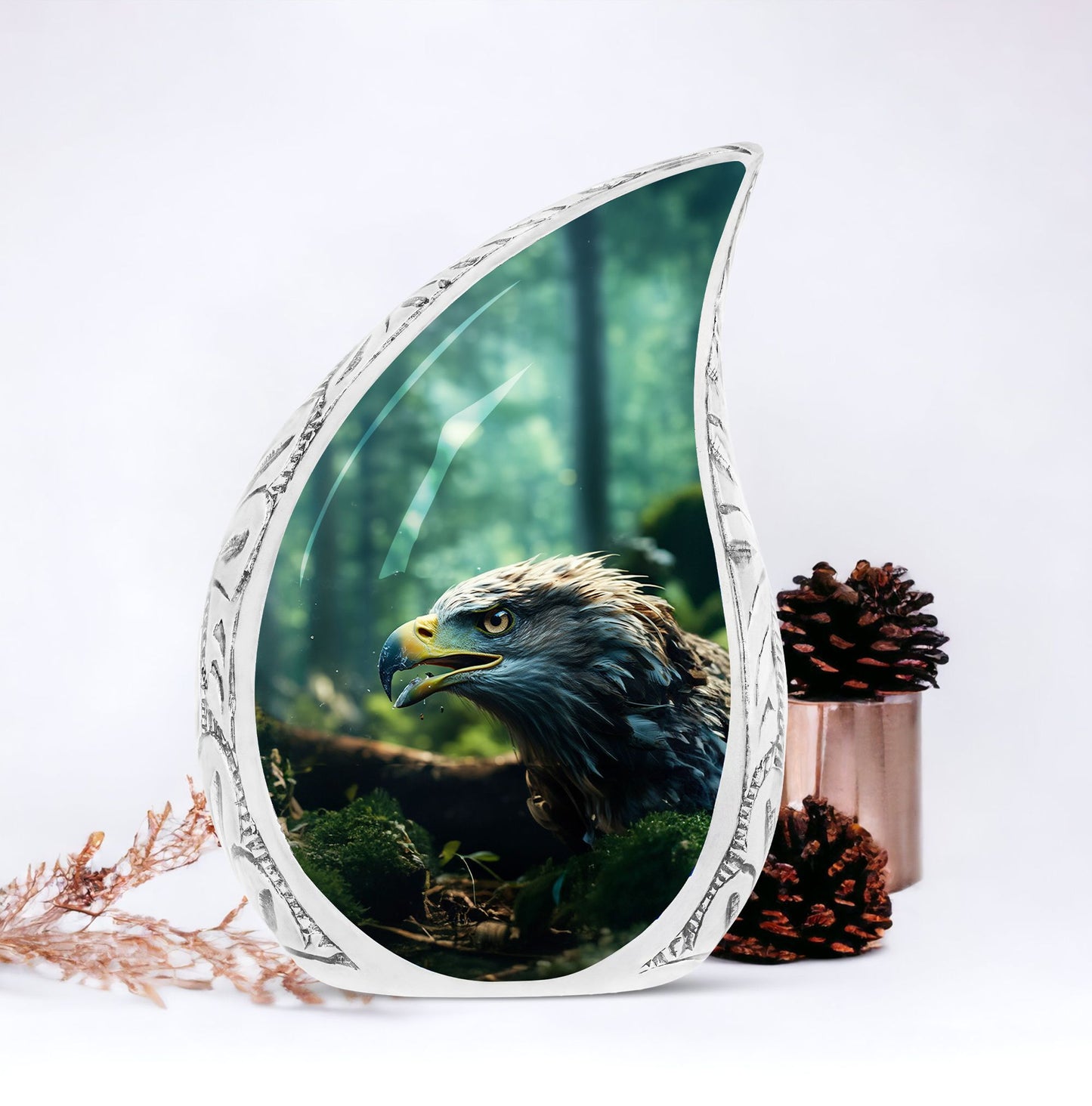 Large aluminum Eagle Memorial Urn.