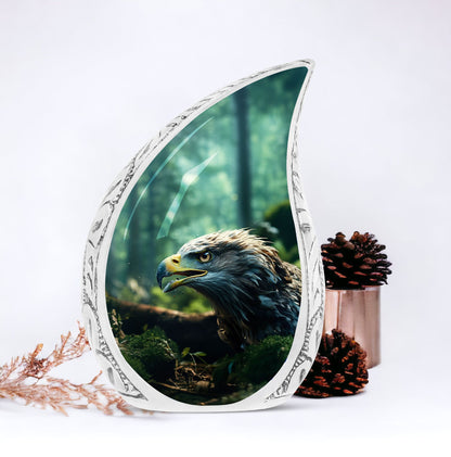 Large aluminum Eagle Memorial Urn.