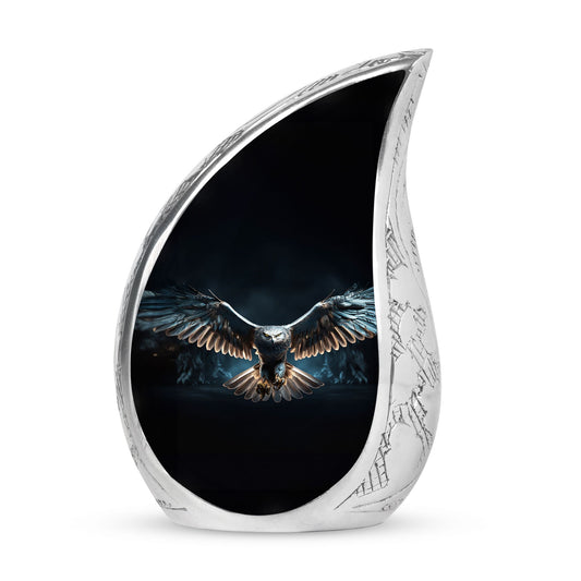 Classic Design Eagle Urn, Personalized Aluminium Cremation Urn.