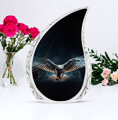 Classic Design Eagle Urn, Personalized Aluminium Cremation Urn.