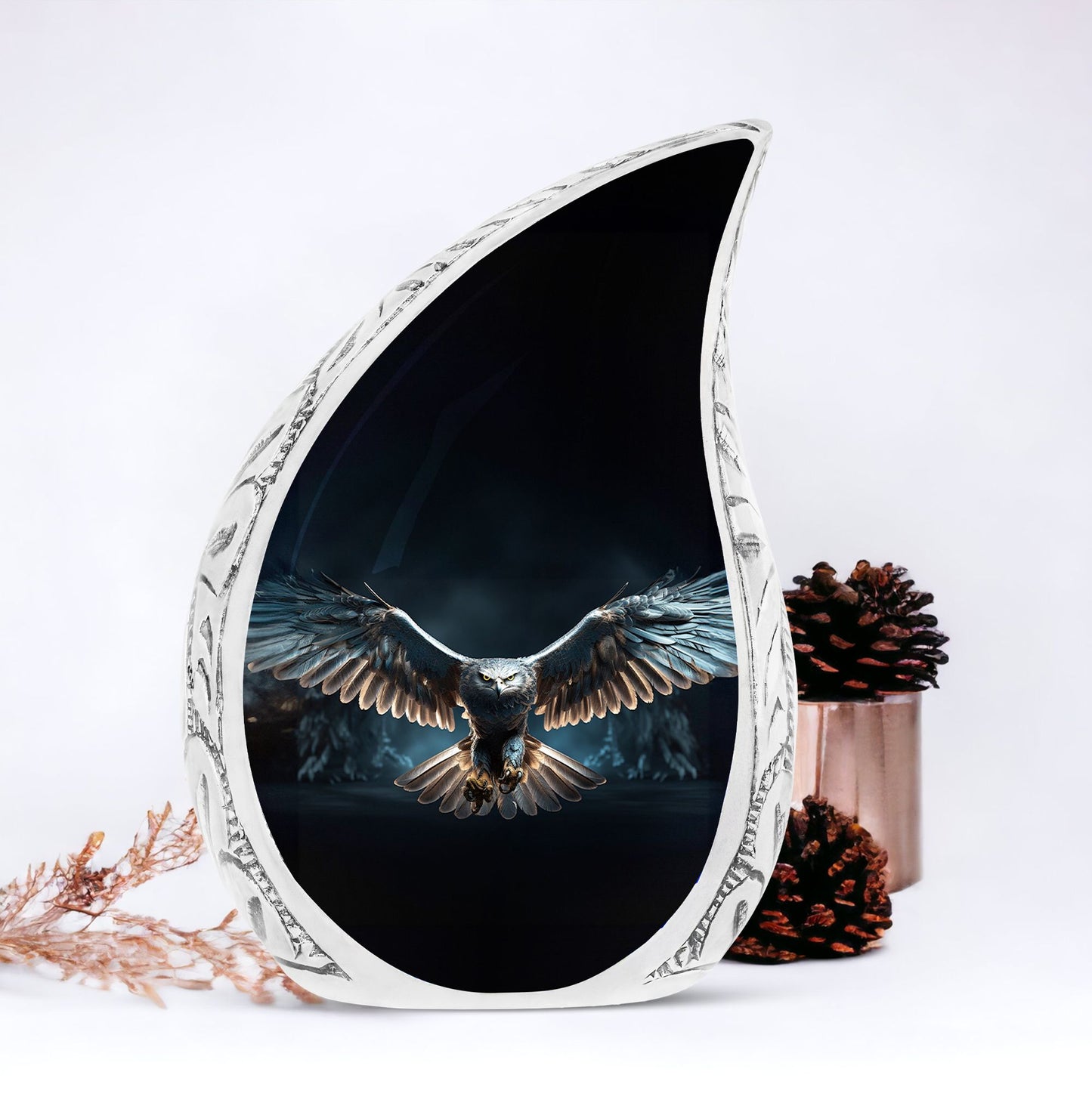 Classic Design Eagle Urn, Personalized Aluminium Cremation Urn.