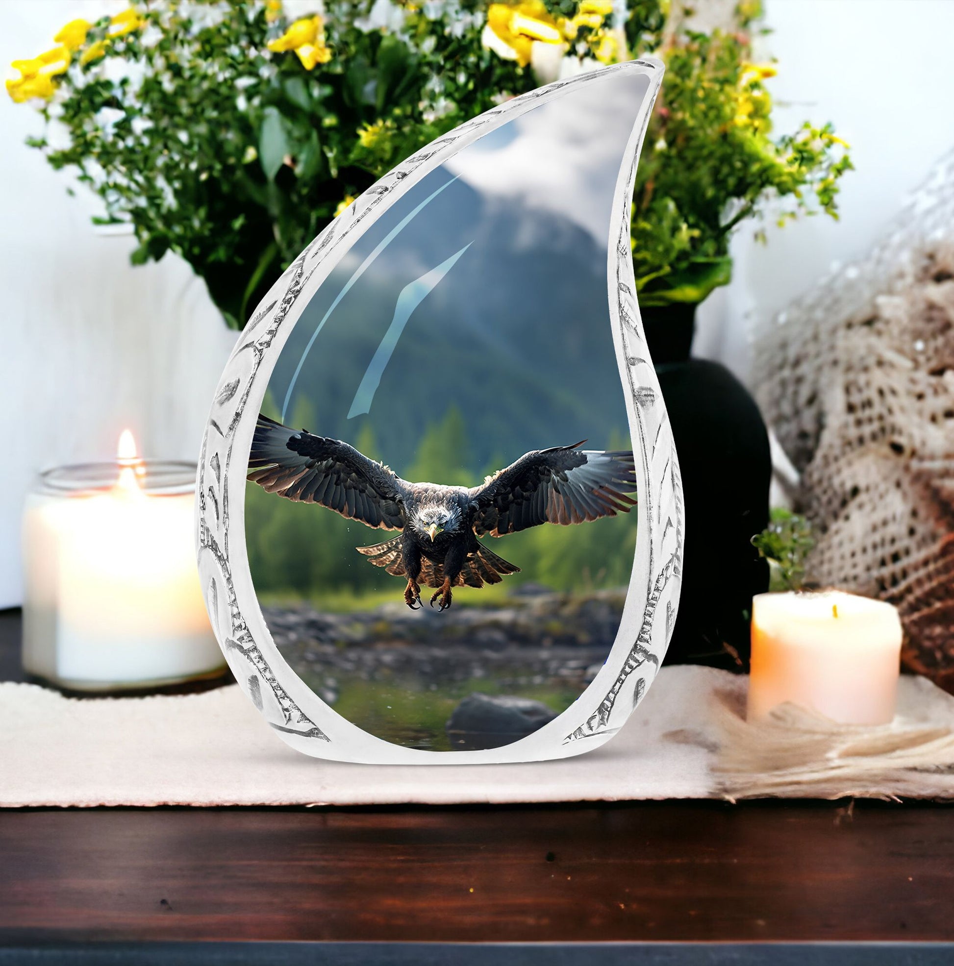 Eagle Urn for Ashes, made from Aluminium.