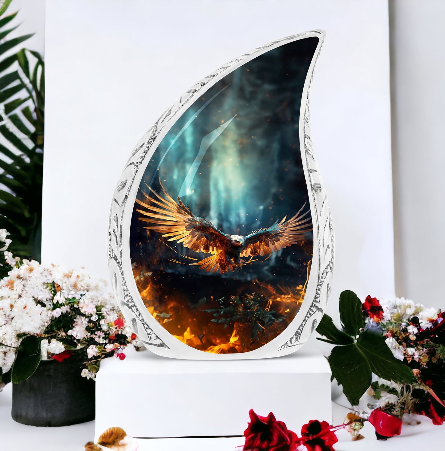 Classic Eagle Urn for human cremation ashes containment