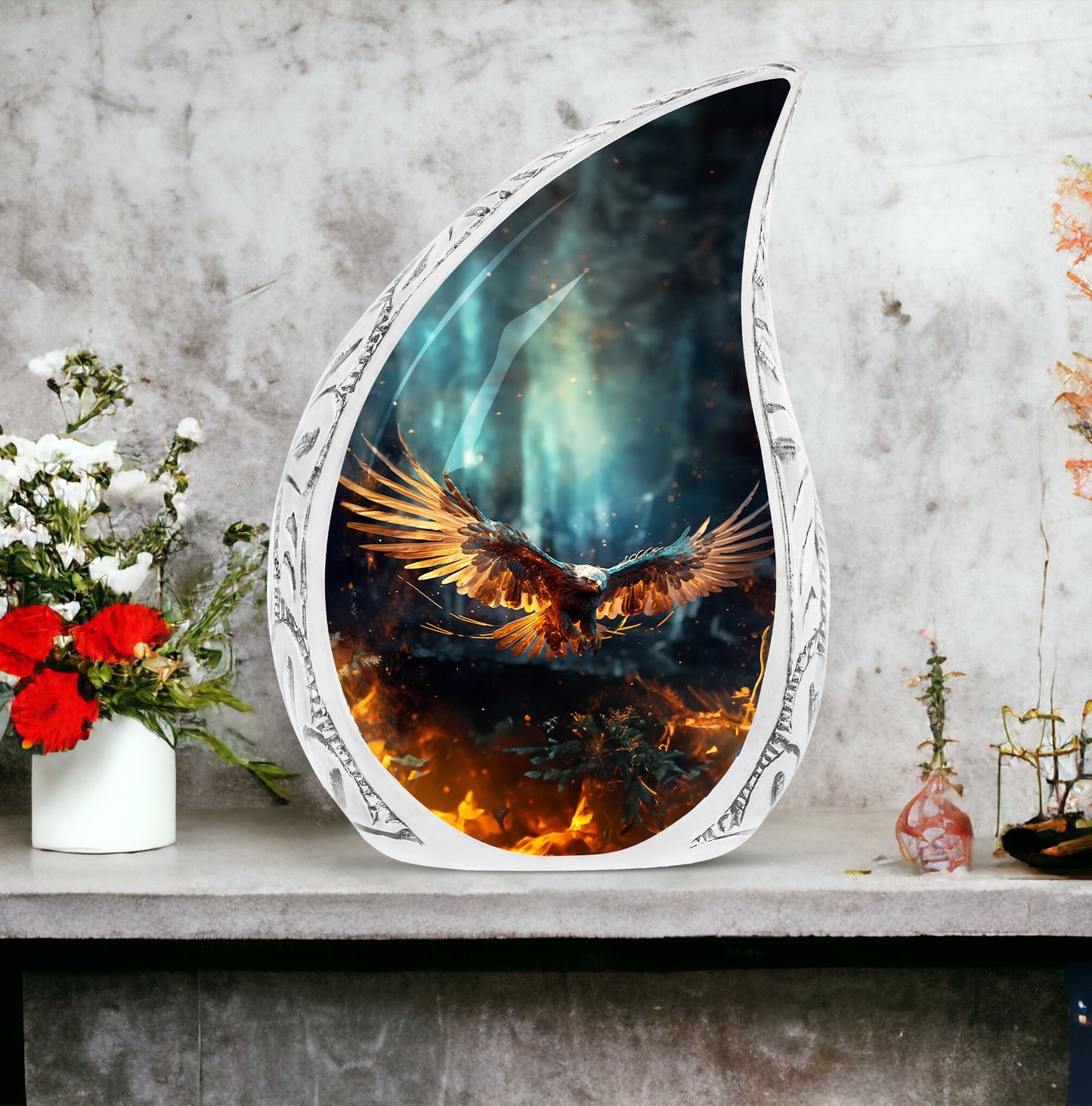 Classic Eagle Urn for human cremation ashes containment