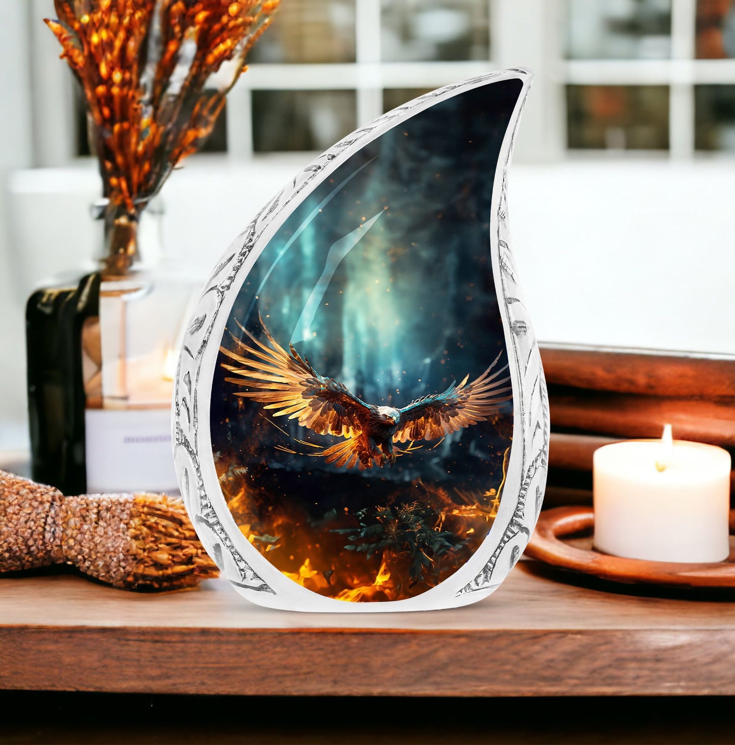 Classic Eagle Urn for human cremation ashes containment
