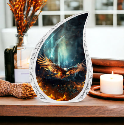 Classic Eagle Urn for human cremation ashes containment