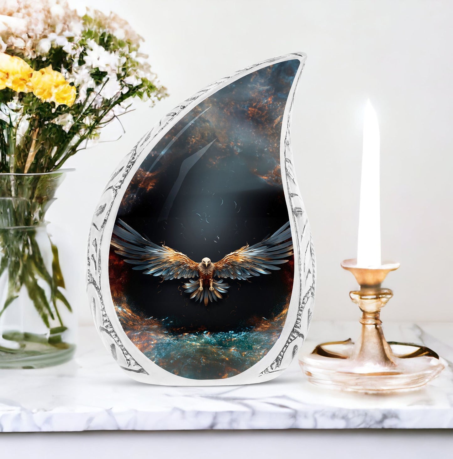 Classic 3-inch Eagle Cremation Urn For Storing Human Ashes.