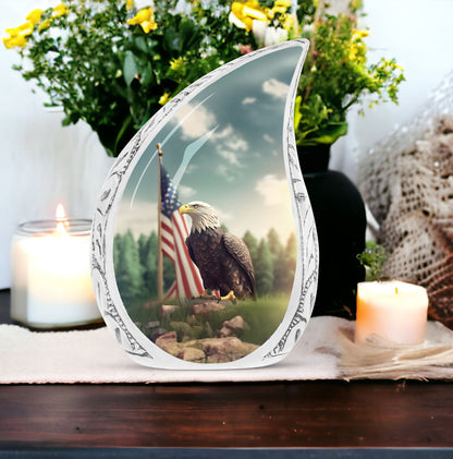 Elegant 10-inch Eagle Cremation Urn; large