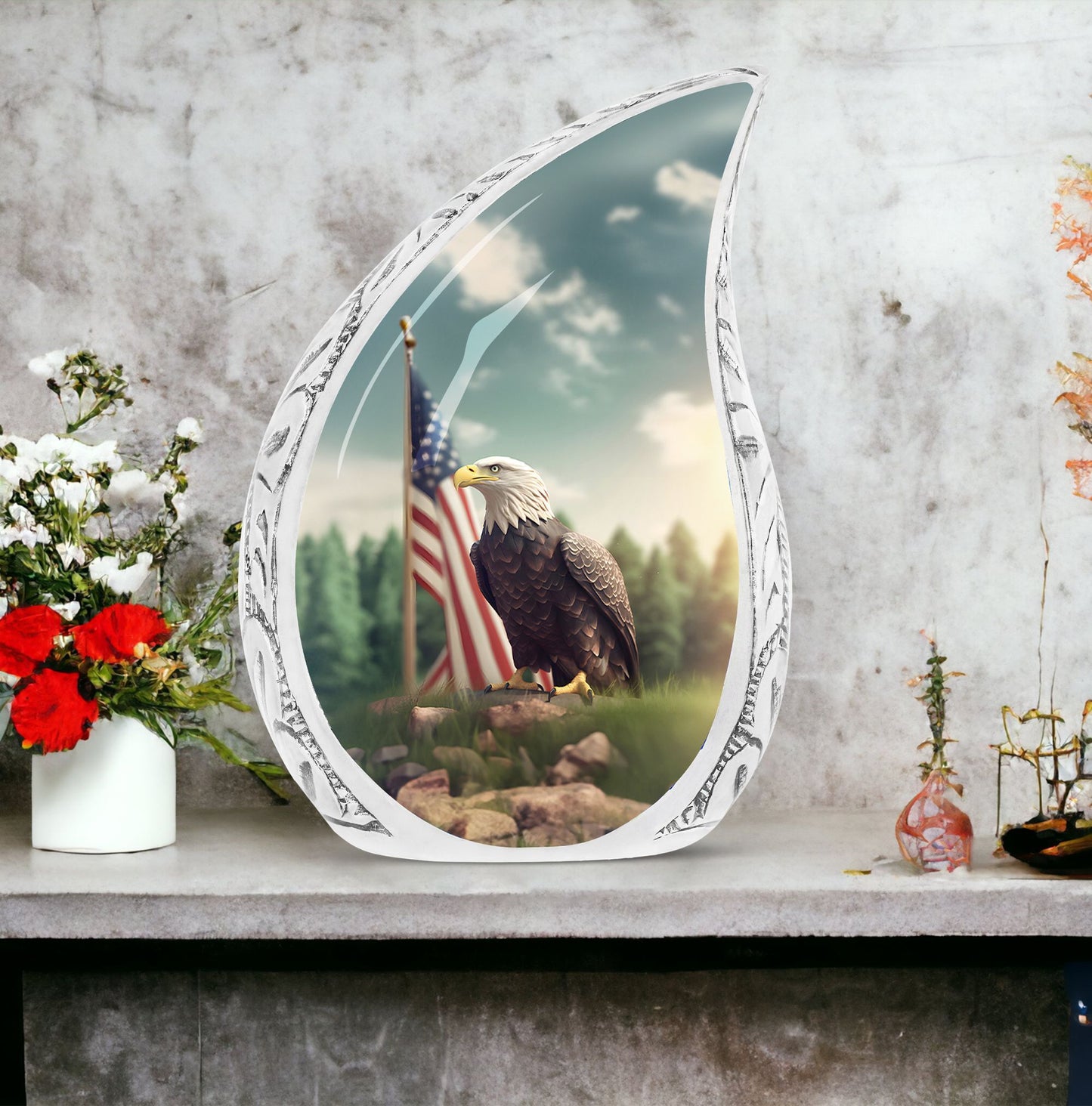 Elegant 10-inch Eagle Cremation Urn; large