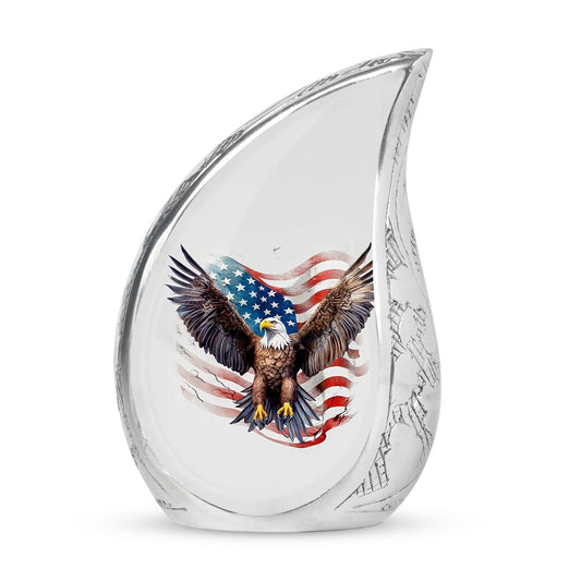 Classic 3-inch large Eagle Urn in Aluminium for Human Ashes