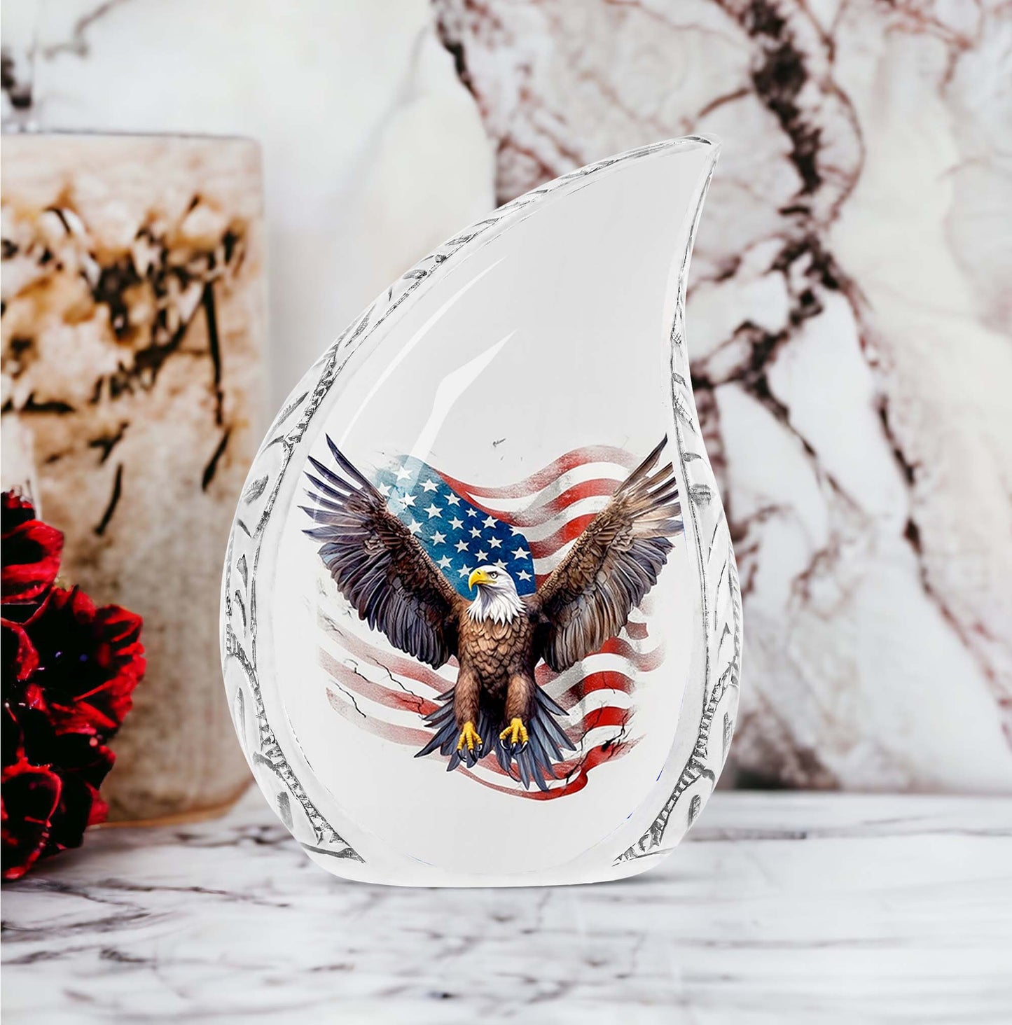 Classic 3-inch large Eagle Urn in Aluminium for Human Ashes