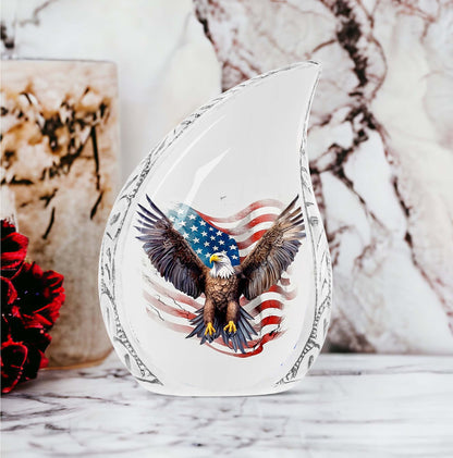 Classic 3-inch large Eagle Urn in Aluminium for Human Ashes